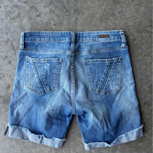 Kut from the Kloth Light Blue Distressed Jean Shorts - Picture 3 of 3
